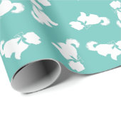 Papier Cadeau Chien maltais chiot (Coin rond)