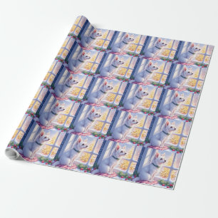 Papier Cadeau Chien maltais confortable près d'une fenêtre ennei