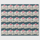 Papier Cadeau Chien maltais mignon avec la fourrure de crème et (Plat)