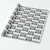 Papier Cadeau Chien Maman Buffalo Plaid Chien Prints (Déroulé)