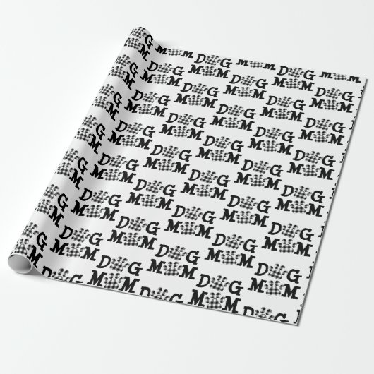 Papier Cadeau Chien Maman Buffalo Plaid Chien Prints (Déroulé)