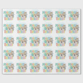 Papier Cadeau Chien mignon & Chat Merry & Bright (Plat)