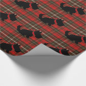 Papier Cadeau Chien mignon de Scotty sur le tartan rouge de (Coin)