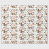 Papier Cadeau Chien mignon Empreintes de pattes garçons Annivers (Plat)