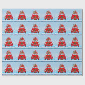 Papier Cadeau Chien Miniature Pinscher En Voiture Avec Le Père N (Plat)