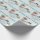 Papier Cadeau Chien noir et blanc Papillon coloré Anniversaire (Coin)