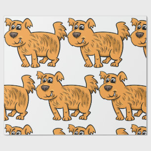 Papier Cadeau Chien orange dépenaillé