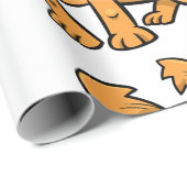 Papier Cadeau Chien orange dépenaillé (Coin rond)