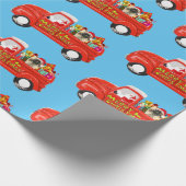 Papier Cadeau Chien pekingese dans la livraison de Noël Camion (Coin)