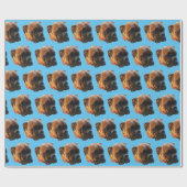 Papier Cadeau Chien Photo Boxer Chien Chien Chien Bleu Clair Per (Plat)