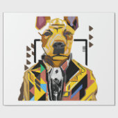 Papier Cadeau Chien portant un costume : Art numérique (Plat)