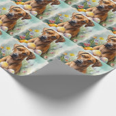 Papier Cadeau Chien Rhodesian Ridgeback avec Vacances d'Œufs de (Coin)