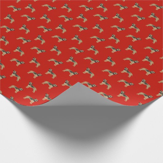 Papier Cadeau Chien rouge de Noël de Terrier frontalier (Coin)