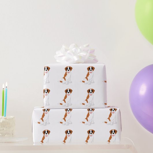 Papier Cadeau Chien Saint-Bernard (Cadeaux de fête)