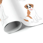 Papier Cadeau Chien Saint-Bernard (Coin rond)