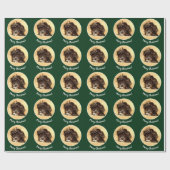 Papier Cadeau Chien Schnoodle Vert (Plat)