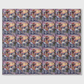 Papier Cadeau Chien Setter Anglais Saint-Valentin (Plat)