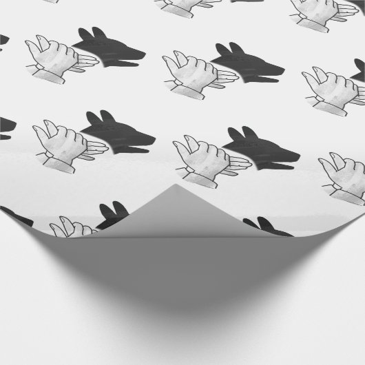 Papier Cadeau Chien Silhouette main (Coin)