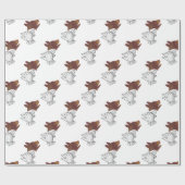 Papier Cadeau Chien Silhouette main Brown (Plat)