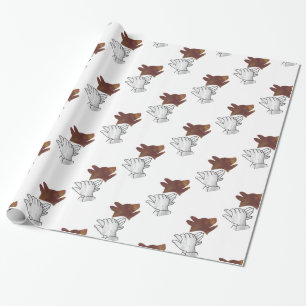 Papier Cadeau Chien Silhouette main Brown