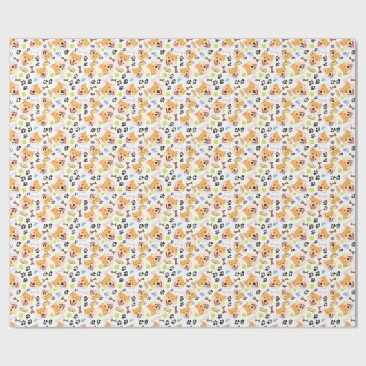 Papier Cadeau Chien souriant Shiba Inu (Plat)