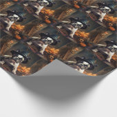 Papier Cadeau Chien-taureau Citrouille Halloween effrayant (Coin)