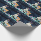 Papier Cadeau Chien-taureau français Halloween Camion Effrayant  (Coin)