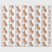 Papier Cadeau Chien taureau points d'or Chien Chien Chien Chien (Plat)