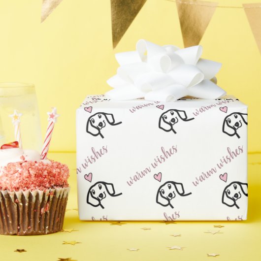 Papier Cadeau Chien teckel (Fête d'anniversaire)