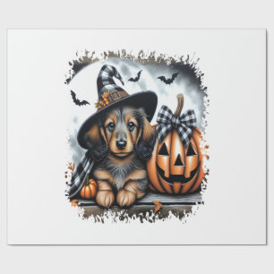 Papier Cadeau Chien teckel Halloween