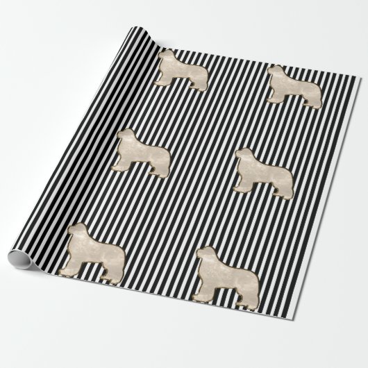Papier cadeau Chien Terre-Neuve Multi Or (Déroulé)