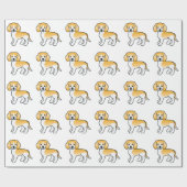 Papier Cadeau Chiens Beagles Citron Et Blanc (Plat)