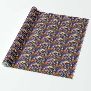 Papier Cadeau Chiens Bluetick Coonhound Citrouille Drôle d'Hallo