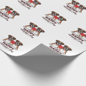 Papier Cadeau Chiens Boxer Joyeuse Saint-Valentin Vintage (Coin)