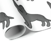 Papier Cadeau Chiens caricaturaux noirs allemands bergers mignon (Coin rond)