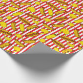 Papier Cadeau Chiens Chauds cool Bouffées de moutarde Rouge Blan (Coin)