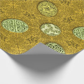 Papier Cadeau Chiens, chevaux et oiseaux celtiques en or (Coin)