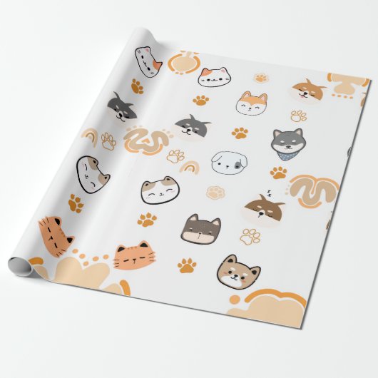 PAPIER CADEAU CHIENS COUPÉS (Déroulé)