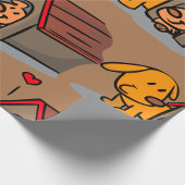Papier Cadeau Chiens Dans Une Maison De Chien Enveloppant Du Pap
