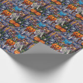 Papier Cadeau Chiens de boxe - Trick ou traitement en costumes d (Coin)