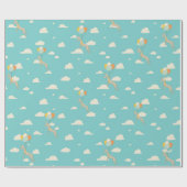 Papier Cadeau Chiens de caricature sur ballons Papier d'envelopp (Plat)