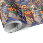 Papier Cadeau Chiens de Chow Chow Trick or Treating Halloween Co (Coin rond)