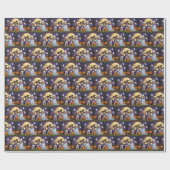 Papier Cadeau Chiens de Coton De Tulear Citrouille Halloween Fun (Plat)