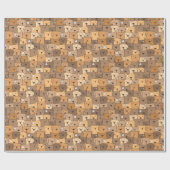 Papier Cadeau Chiens de dessin animé de Kawaii (Plat)