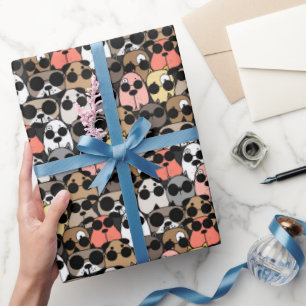 Papier Cadeau Chiens de dessin animé joueurs