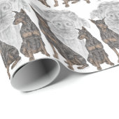 Papier Cadeau Chiens de Doberman noir et tan (Coin rond)