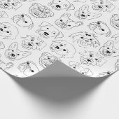 Papier Cadeau Chiens de Doodle partout sur la ligne d'impression (Coin)