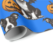 Papier Cadeau Chiens de Halloween (Coin rond)