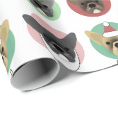 Papier Cadeau Chiens de Noël (Coin rond)