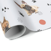 Papier Cadeau Chiens de Noël (Coin rond)